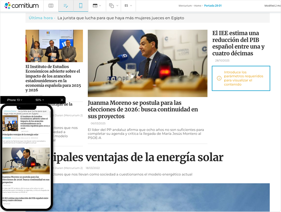 screenshot cms portadas
